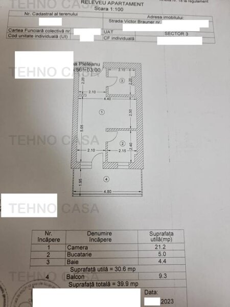 Hills Brauner, metrou 700 m, garsoniera lux, et. 3, centrala, 40 mp.